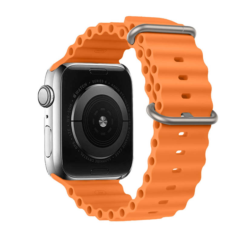 Silicone Smart Loop Λουράκι (Apple Watch All Models) (42/44/45/49mm) design 1 (orange)