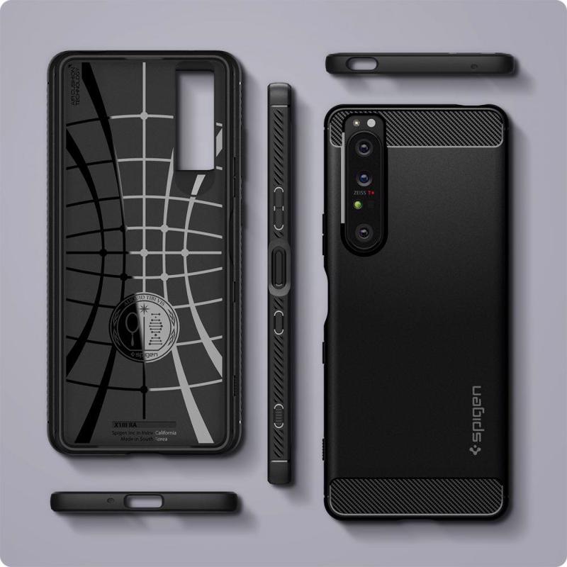 Spigen® Rugged Armor™ ACS02841 Case (Sony Xperia 1 III) matte black