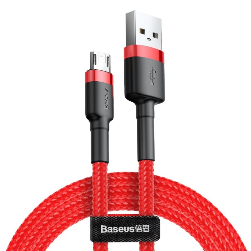 Baseus Cafule Data Cable Braided Micro Usb QC3.0 2M (CAMKLF-C09) black-red