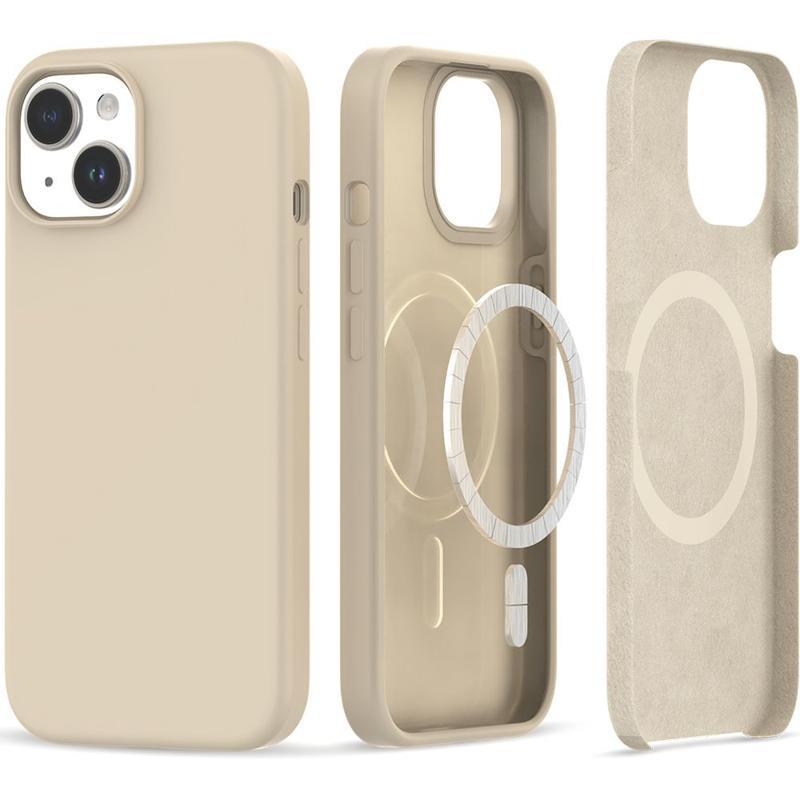 Tech-Protect Silicone Magsafe Case (iPhone 15) sand beige