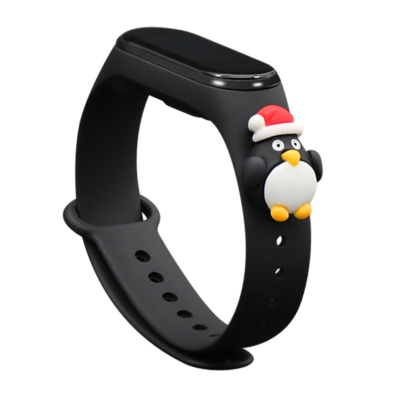 Christmas Strap Λουράκι Σιλικόνης (Xiaomi Mi Band 5 / 6) black-penguin