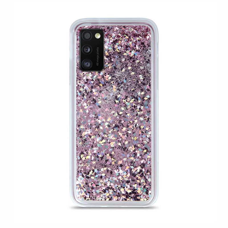 Liquid Crystal Glitter Armor Back Cover (Samsung Galaxy A02S) purple