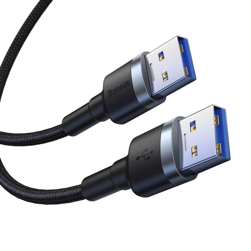 Baseus Cafule Data Cable Braided USB3.0 Male / Male 1m (CADKLF-C0G) black-grey