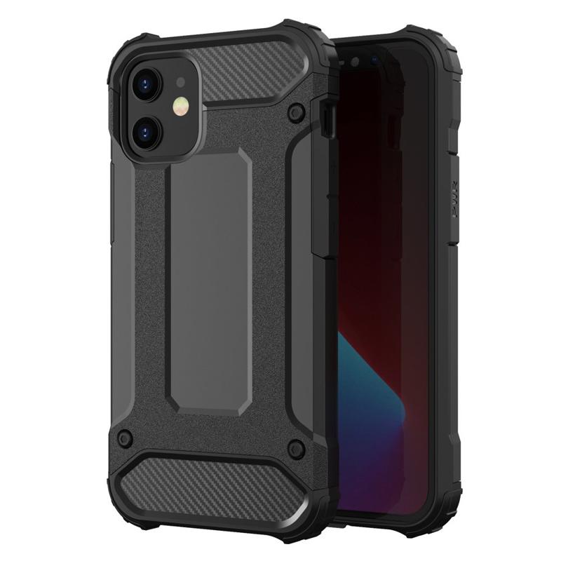 Hybrid Armor Case Rugged Cover (iPhone 12 / 12 Pro) black