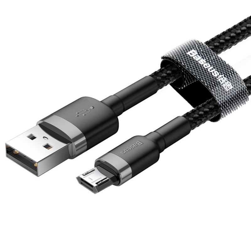 Baseus Cafule Data Cable Braided Micro Usb QC3.0 0.5M (CAMKLF-AG1) black-grey
