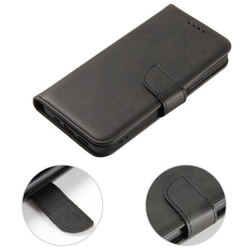 Elegance Magnet Leather Book Cover (Xiaomi Redmi 12C) black