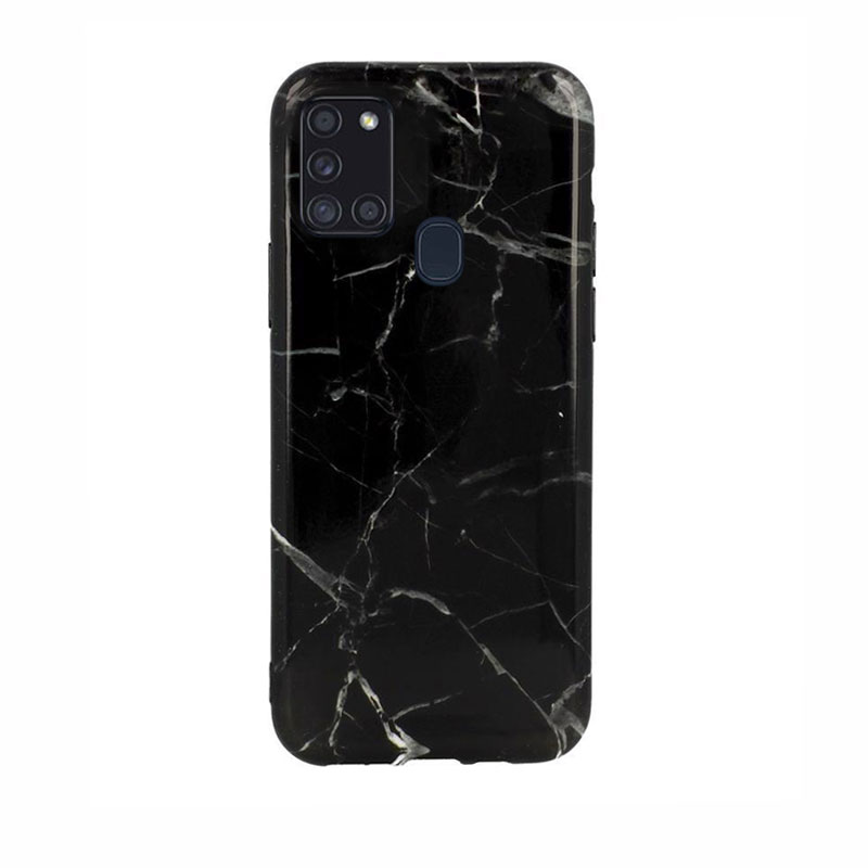 Marble Stone Case Back Cover (Samsung Galaxy A21S) design 6 black