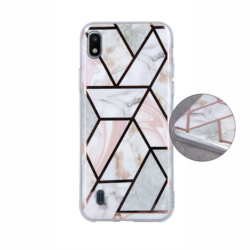 Geometric Marmur Case Back Cover (Samsung Galaxy A10) pink