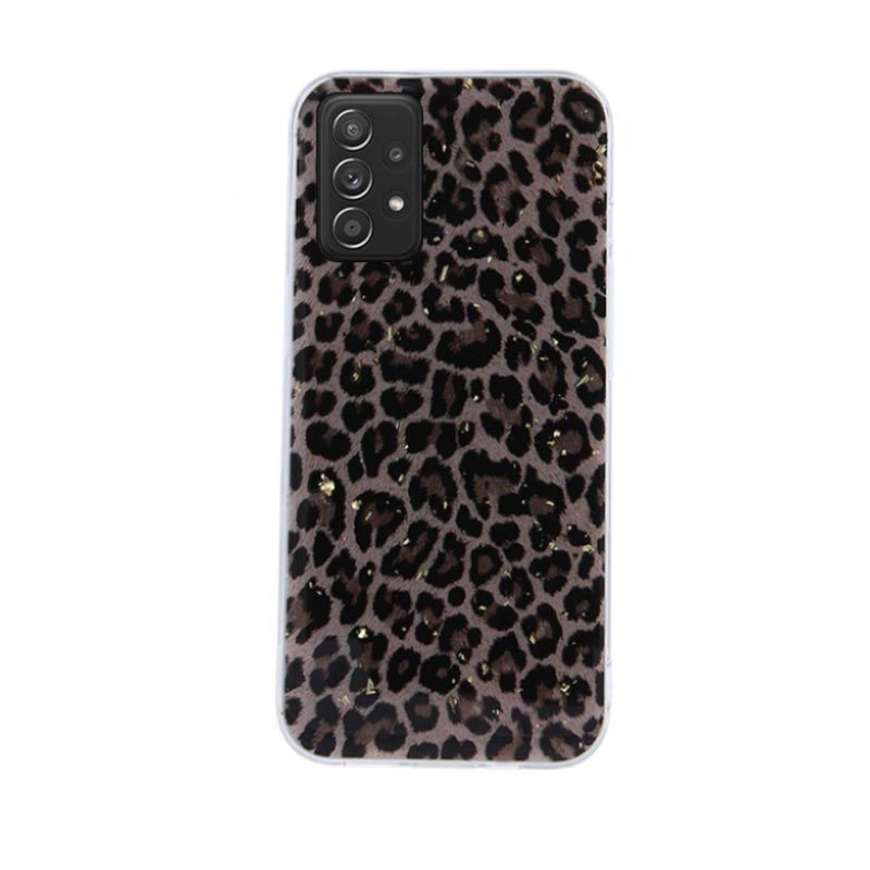 Gold Glam Back Cover Case (Samsung Galaxy A52 / A52s) leopard print 1
