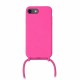 Colored Silicone Cord Case με Κορδόνι Back Cover (iPhone SE 2 / 8 / 7) pink