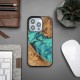 Bewood® Turquoise Wood and Resin Case (iPhone 14 Pro) turquoise-black