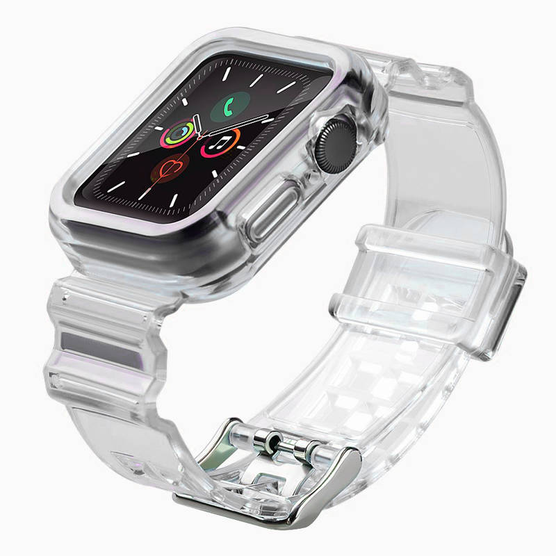 Light Set Case & Λουράκι Σιλικόνης (Apple Watch 4 / 5 / 6 / SE) (44mm) clear