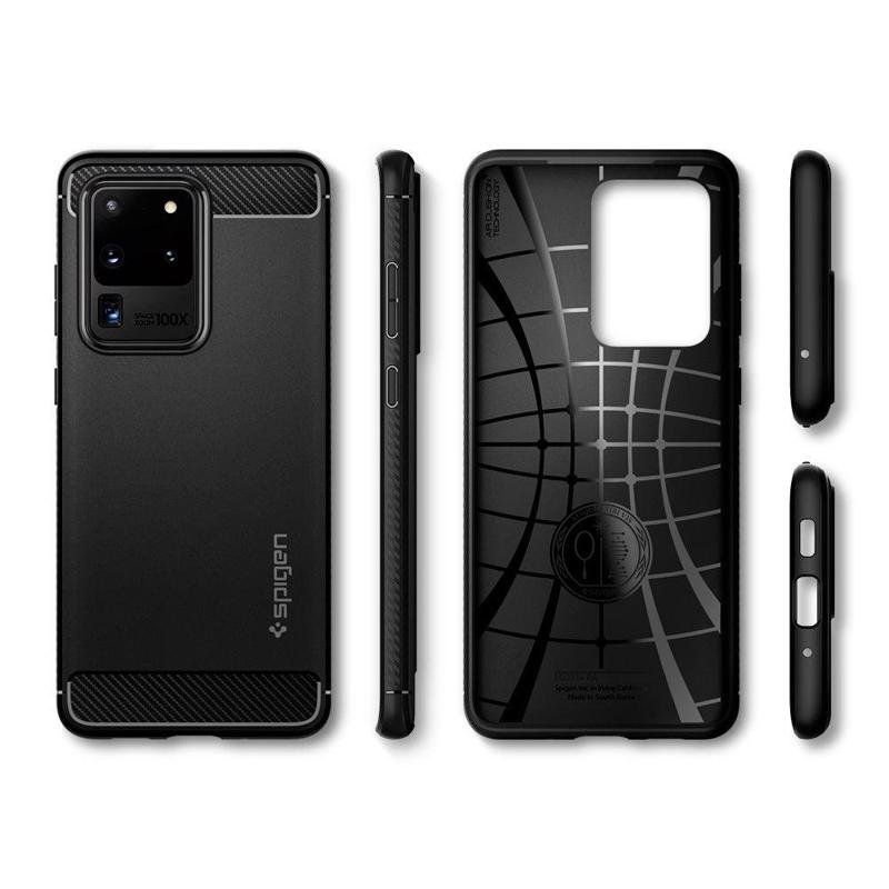 Spigen® Rugged Armor™ ACS00711 Case (Samsung Galaxy S20 Ultra) matte black