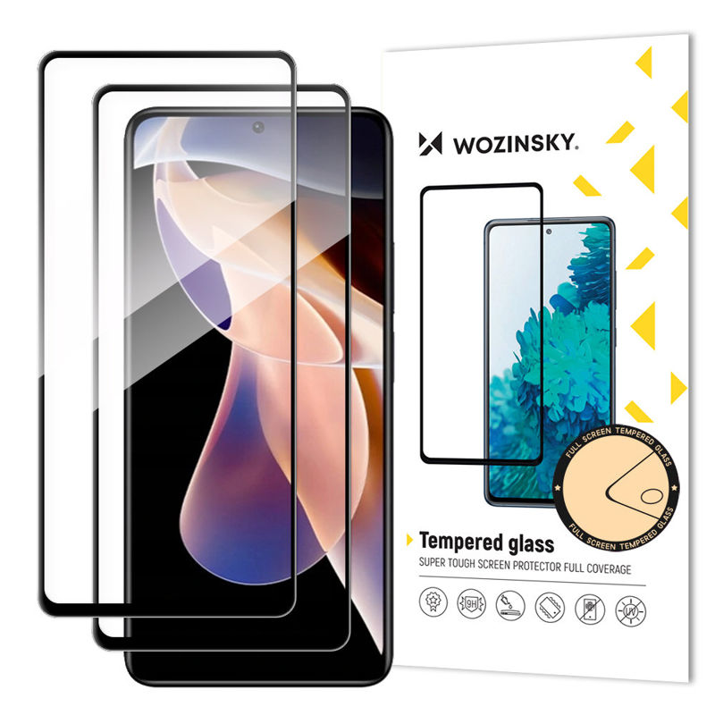 Wozinsky 2x Tempered Glass Full Glue Coveraged (Xiaomi Redmi Note 11 Pro / 11 Pro Plus) black