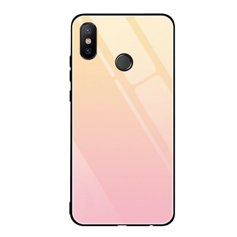 Tempered Glass Case Back Cover (Xiaomi Mi A2 Lite) pink