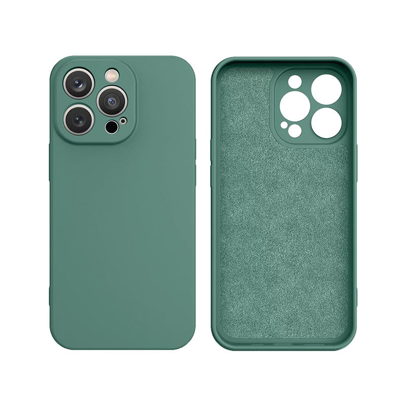 Silicone Soft Velvet Case (iPhone 13 Pro Max) green