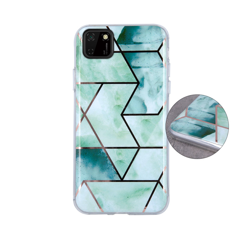 Geometric Marmur Case Back Cover (Huawei Y5p) green