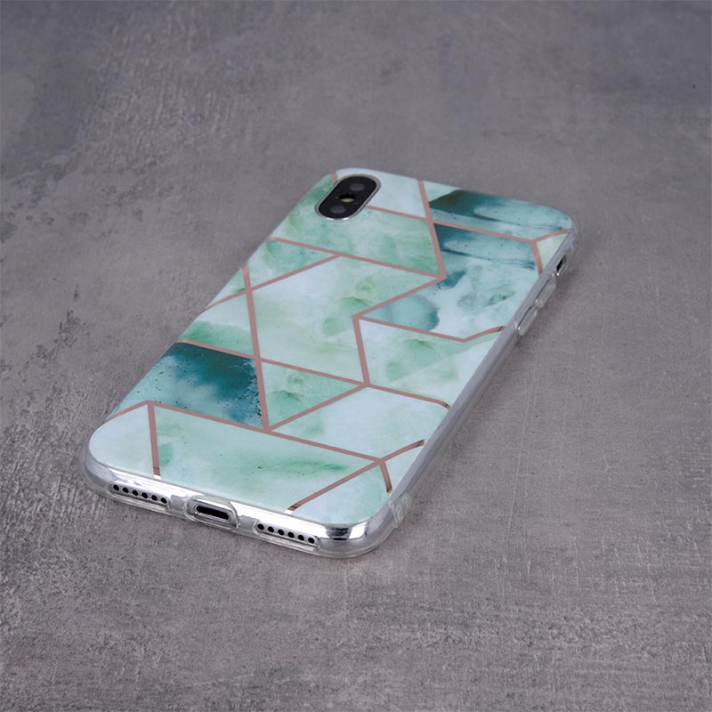 Geometric Marmur Case Back Cover (Huawei Y5p) green