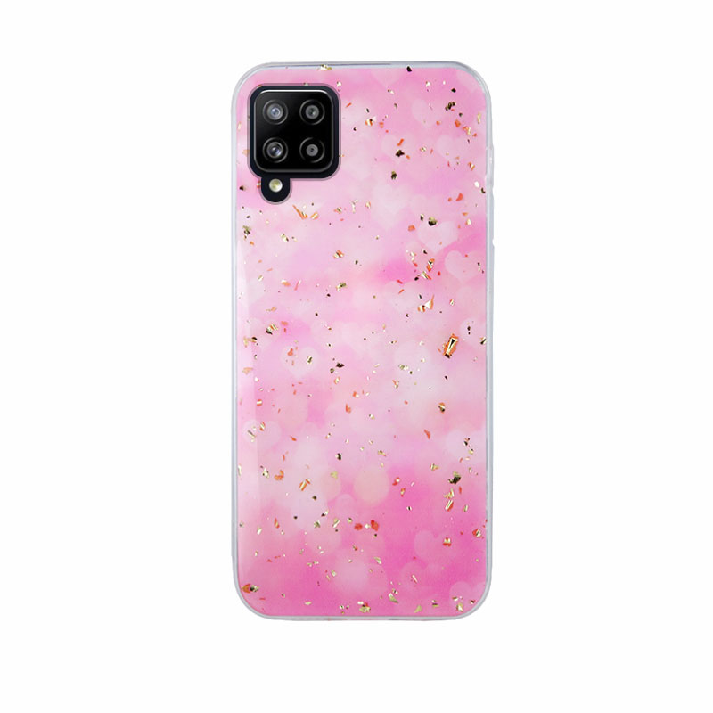 Gold Glam Back Cover Case (Samsung Galaxy A12/ M12) pink