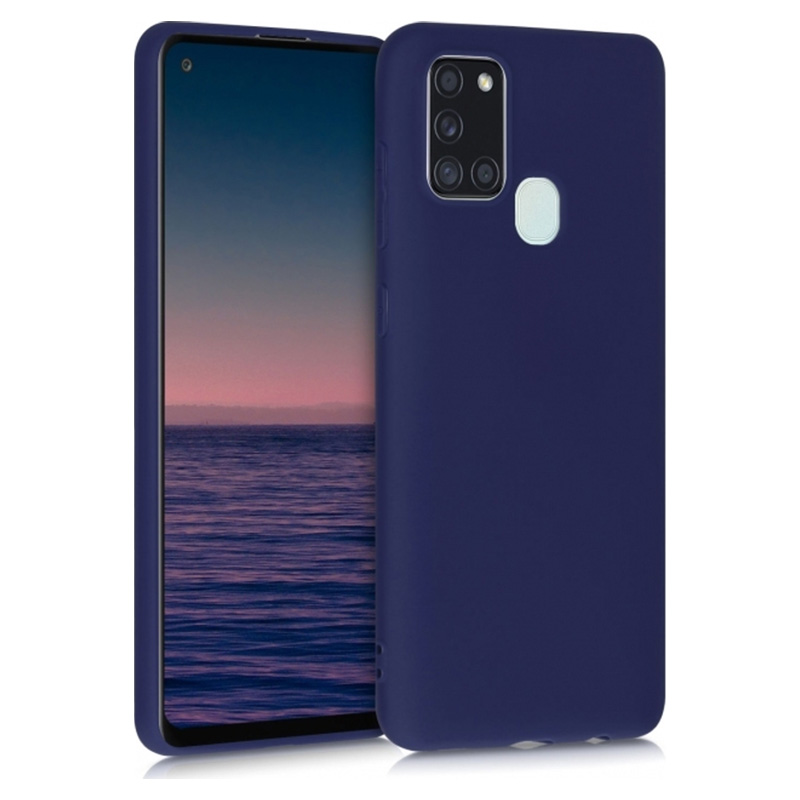 Soft Matt Case Back Cover (Samsung Galaxy A21s) dark-blue