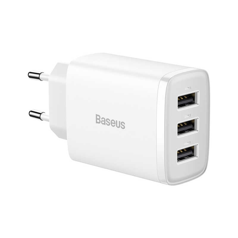 Baseus Compact Wall Charger 3x USB 17W (CCXJ020102) white