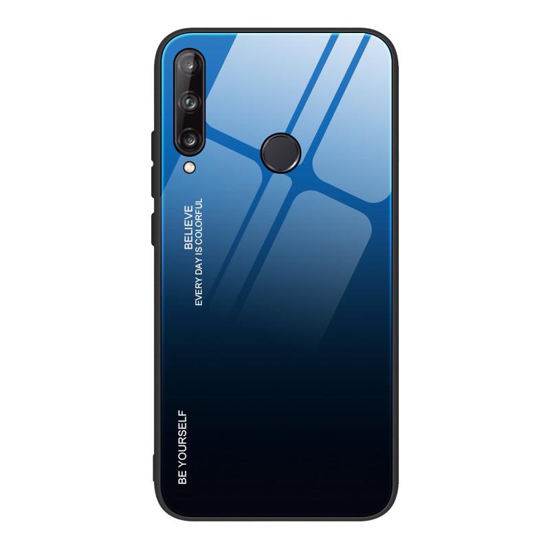 Tempered Glass Case Back Cover (Huawei P40 Lite E) black-blue