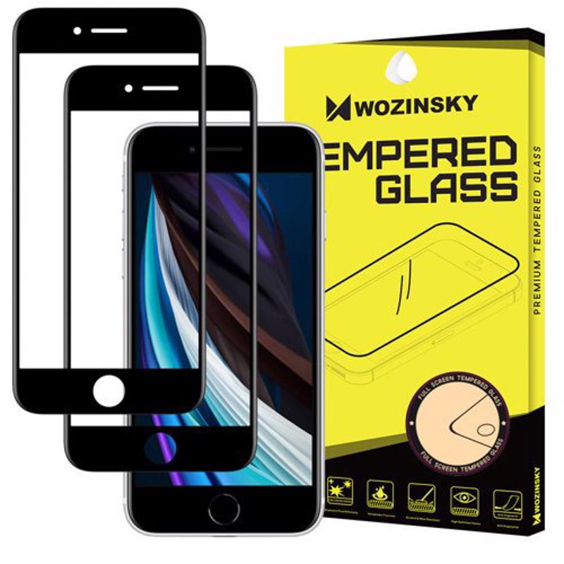 Wozinsky 2x Tempered Glass Full Glue Coveraged (iPhone SE 2 / 8 / 7 / 6s / 6) black