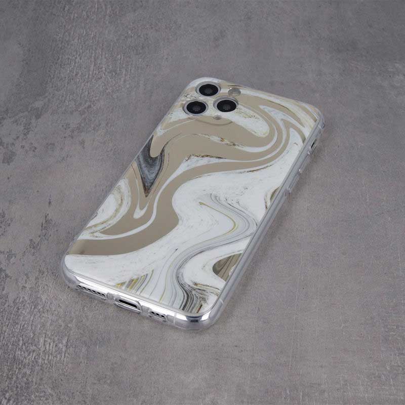 Wave Marmur Case Back Cover (Samsung Galaxy S22) white-brown