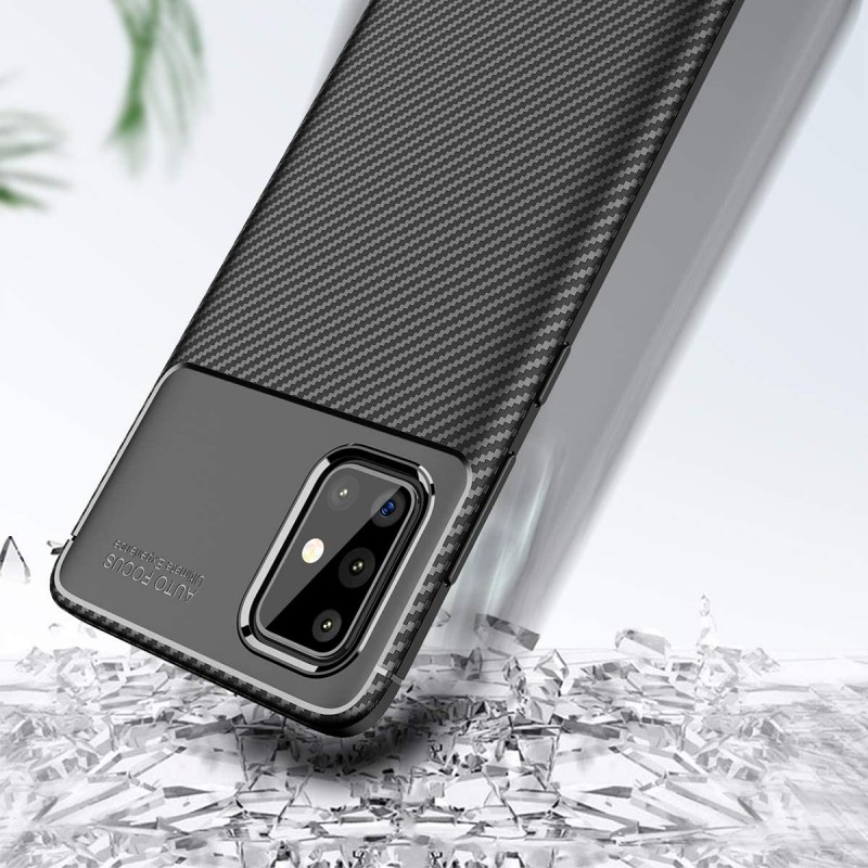 Carbon Fiber Case Back Cover (Samsung Galaxy A71) black