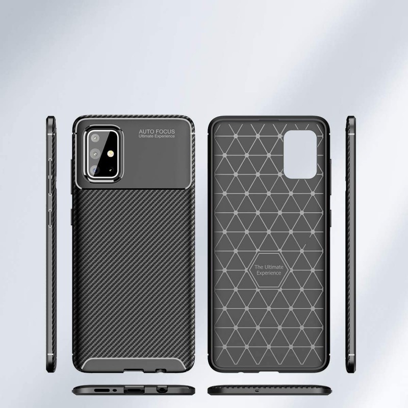 Carbon Fiber Case Back Cover (Samsung Galaxy A71) black