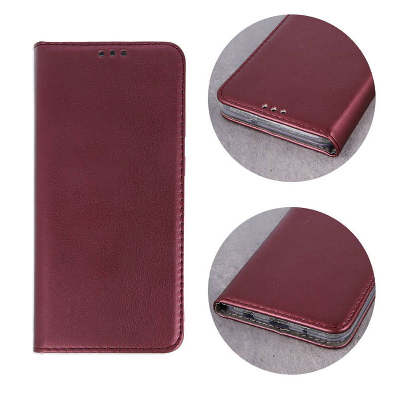 Smart Magnetic Leather Book Cover (Xiaomi Redmi A2 / A1) burgundy