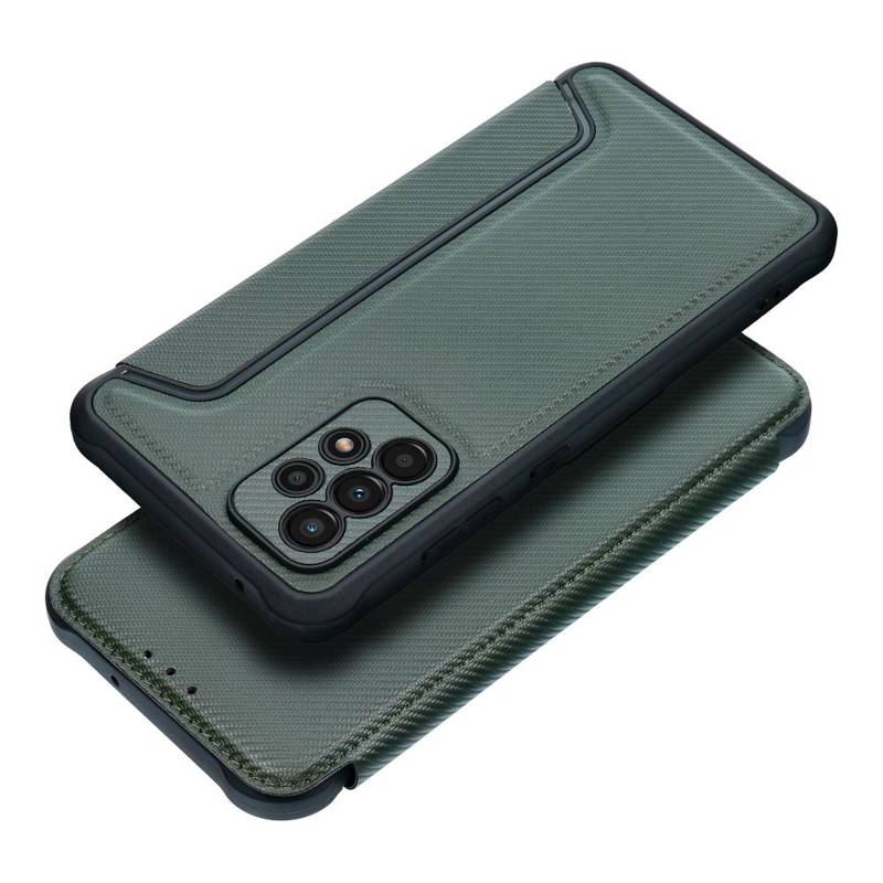 Forcell Razor Carbon Book Cover Case (Samsung Galaxy A52 / A52s) dark-green
