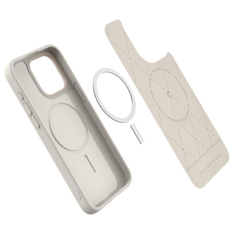 Spigen® Cyrill Kajuk MagFit Case Leather Case (iPhone 15 Pro Max) cream
