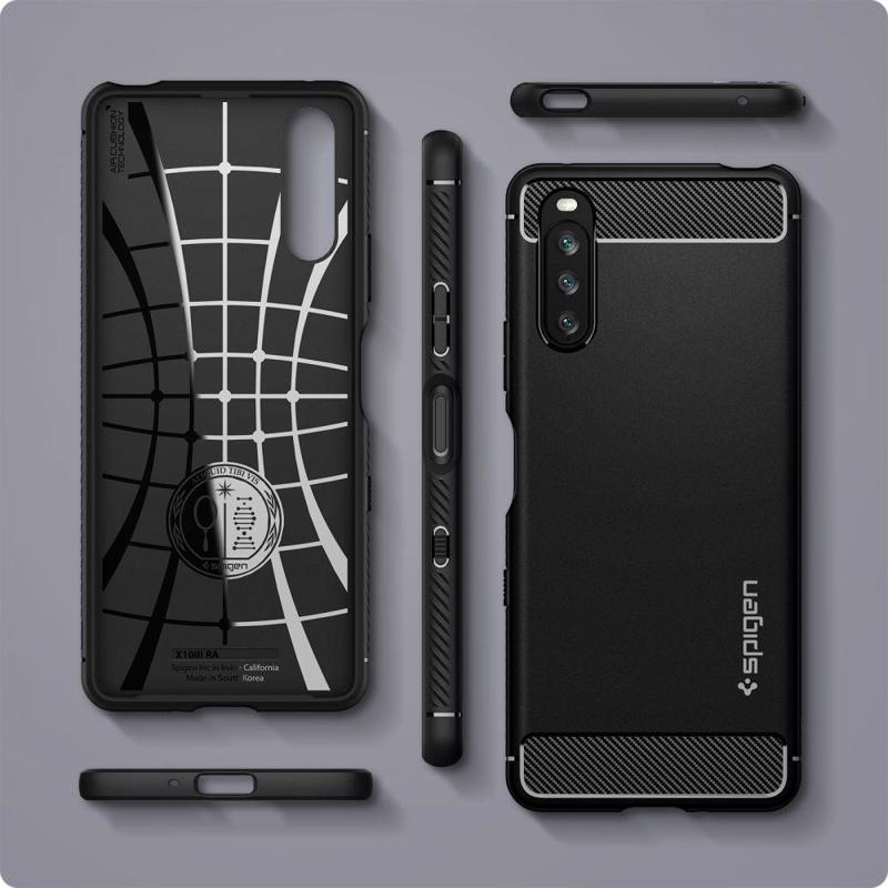 Spigen® Rugged Armor™ ACS02842 Case (Sony Xperia 10 III) matte black