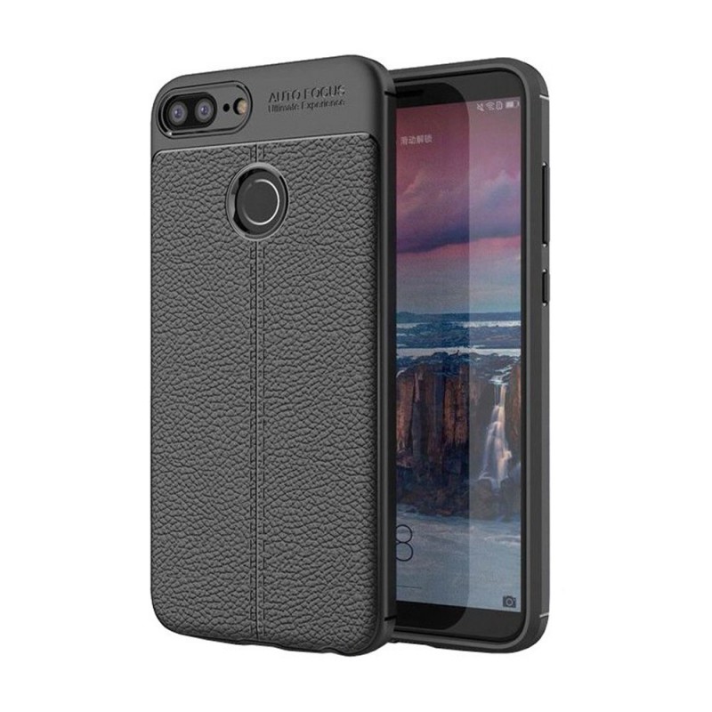 Litchi Pattern Leather Case Back Cover (Huawei Honor 9 Lite) black