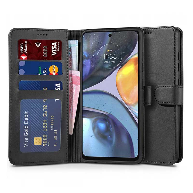 Tech-Protect Wallet Stand Book Case (Motorola Moto G22) black