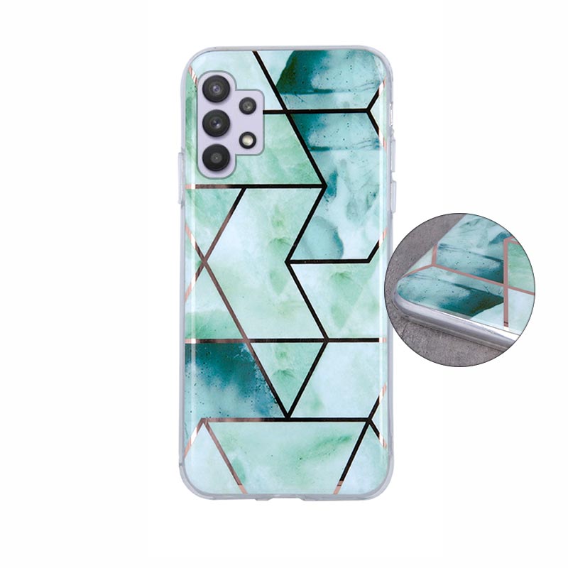 Geometric Marmur Case Back Cover (Samsung Galaxy A32 4G) green