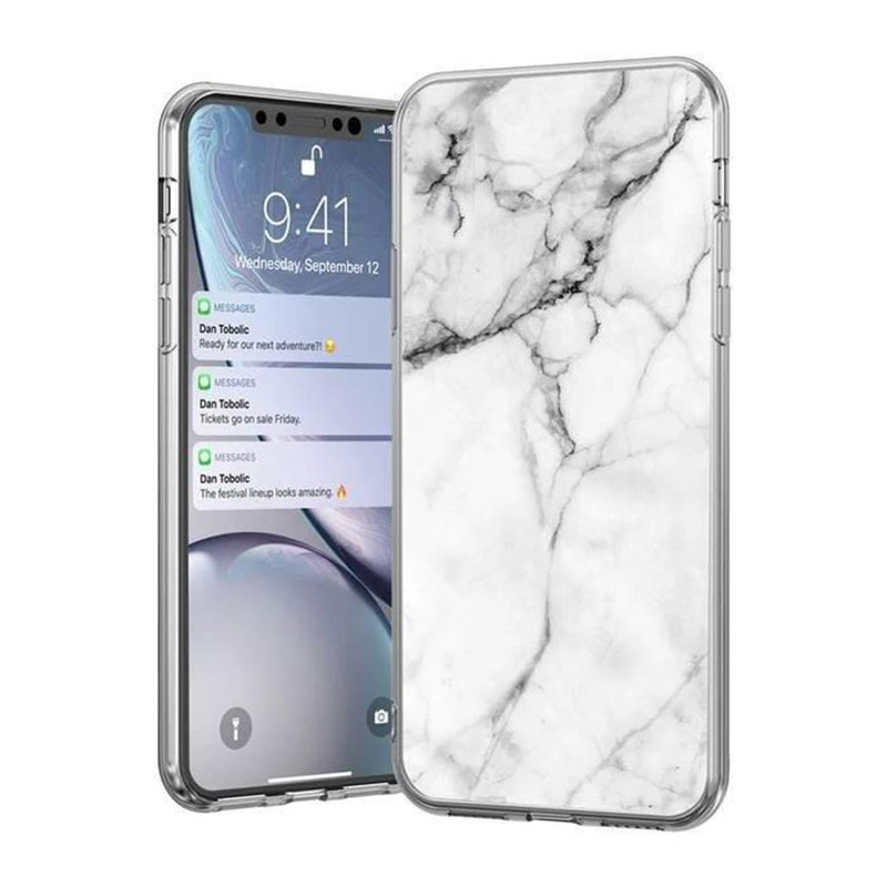 Wozinsky Marble Case Back Cover (iPhone 12 / 12 Pro) white