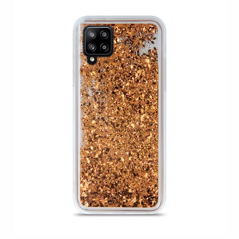 Liquid Crystal Glitter Armor Back Cover (Samsung Galaxy A22 4G) gold