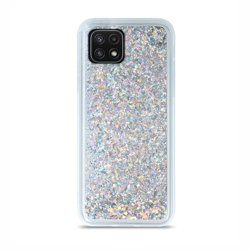 Liquid Crystal Glitter Armor Back Cover (Samsung Galaxy A22 5G) silver