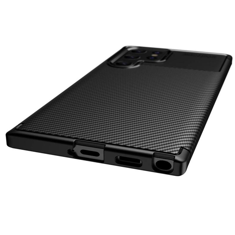 Carbon Fiber Case Back Cover (Samsung Galaxy S22 Ultra) black