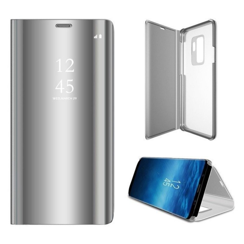 Clear View Case Book Cover (Huawei Y5 2019) silver
