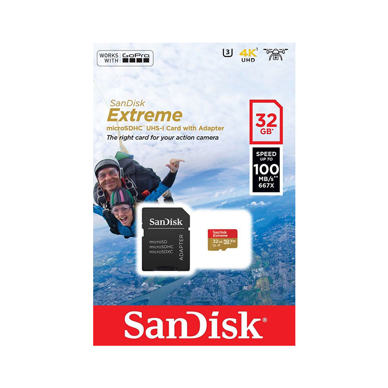 Sandisk Extreme A1 MicroSDHC 32 GB 100-60 MB/s C10 V30 UHS-I U3