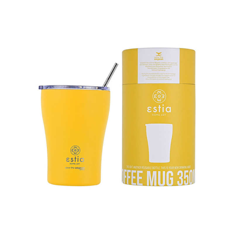 Estia Coffee Mug 350ml Save Τhe Aegean (Pinapple Yellow)