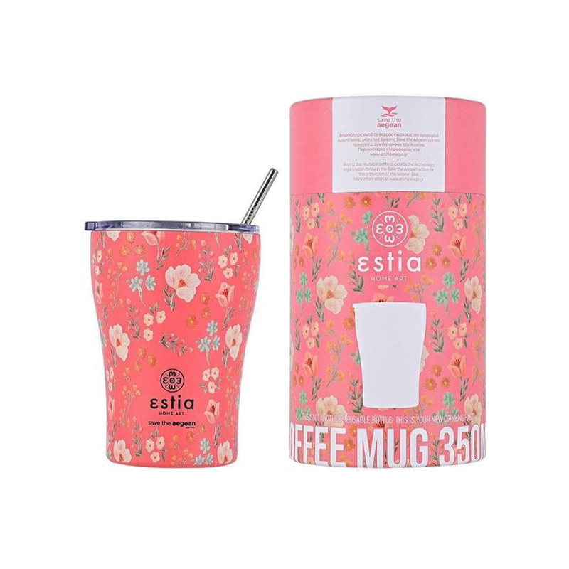 Estia Coffee Mug 350ml Save Τhe Aegean (Bouquet Coral)