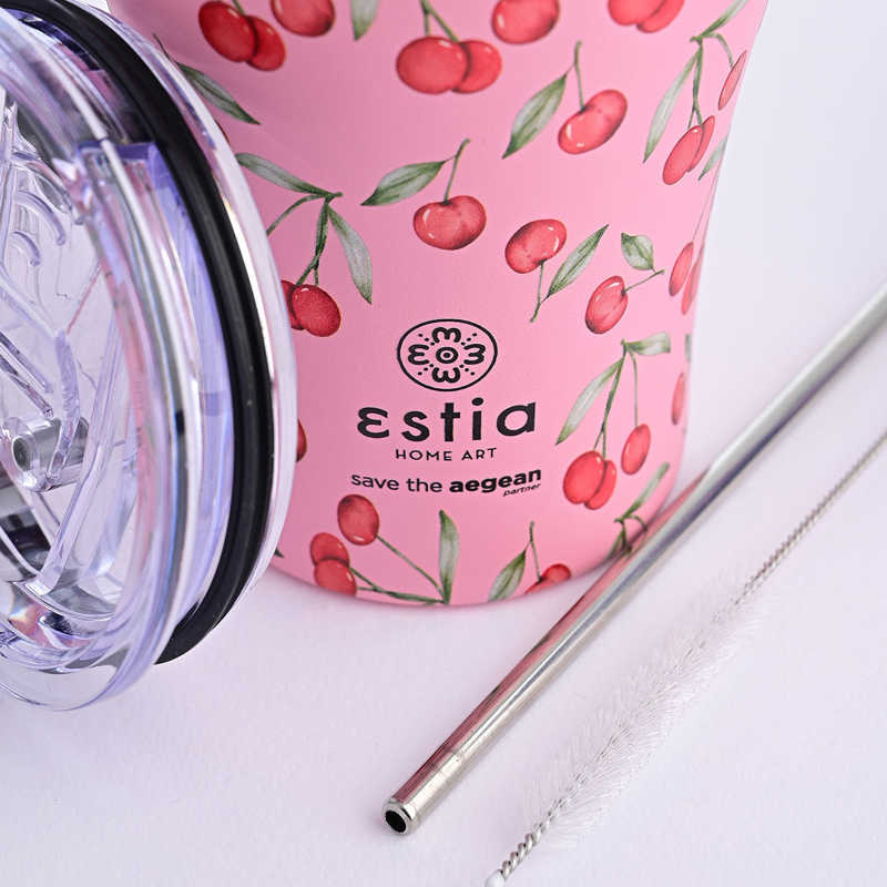 Estia Coffee Mug 350ml Save Τhe Aegean (Cherry Rose)