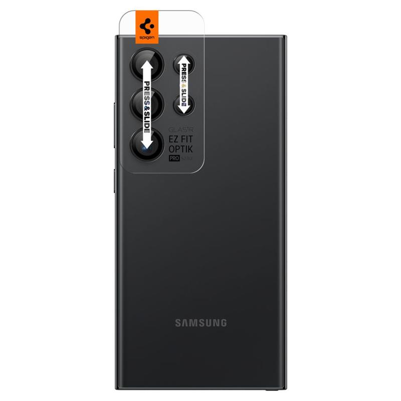 Spigen® Optik.Tr ”Ez Fit” Camera Protector 2-Pack (Samsung Galaxy S24 Ultra) black