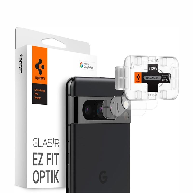 Spigen® Optik.Tr ”Ez Fit” Camera Protector 2-Pack (Google Pixel 8 Pro) crystal clear