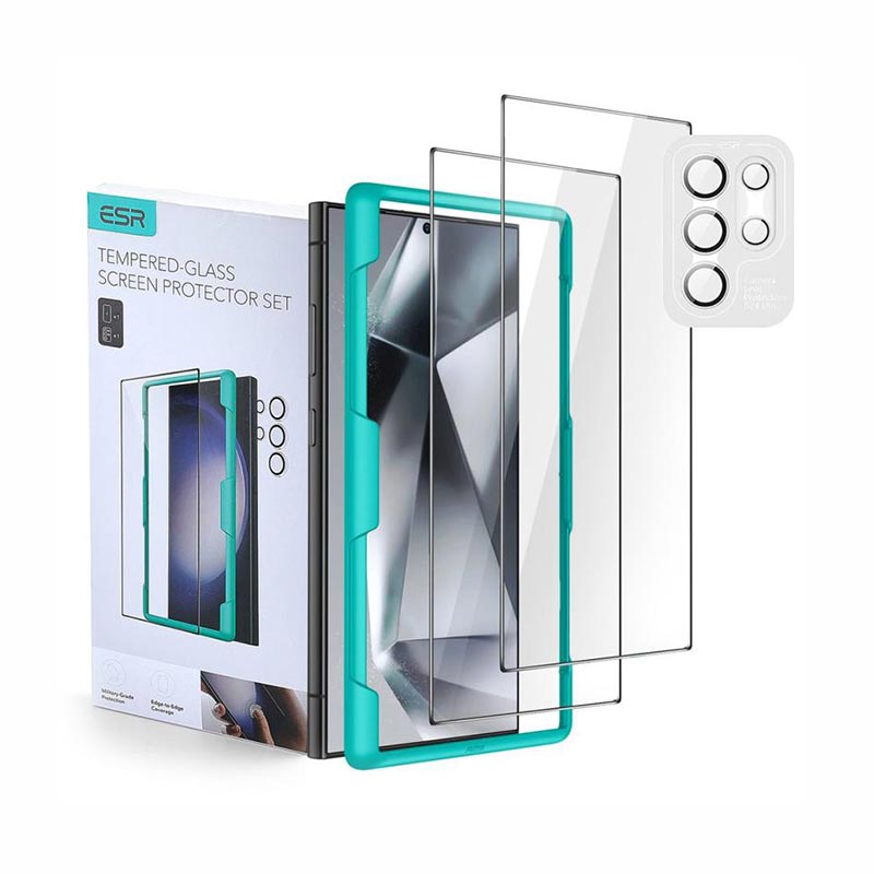 ESR Glass Tempered Glass + Camera Protector 2-Pack (Samsung Galaxy S24 Ultra) clear