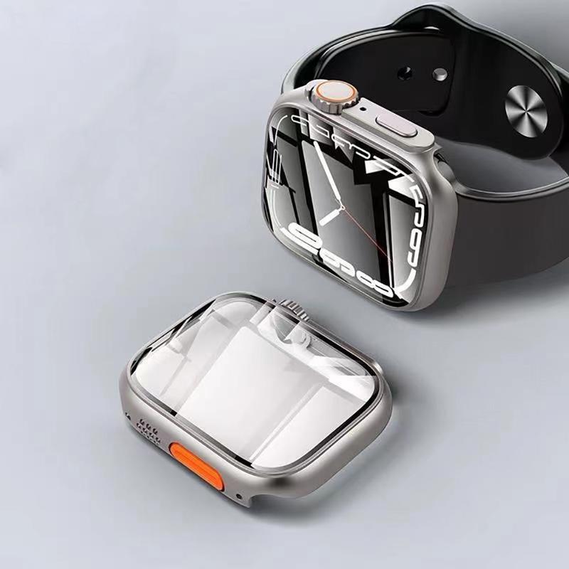 Tech-Protect Defense 360 Case + Glass (Apple Watch 7 / 8 / 9) (45 mm) titanium-orange